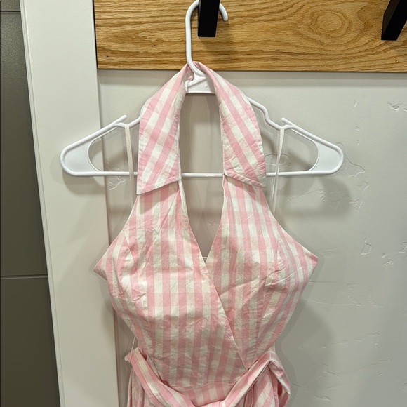 Boston Proper size 6 Pink Gingham Halter Dress - Picture 4 of 4